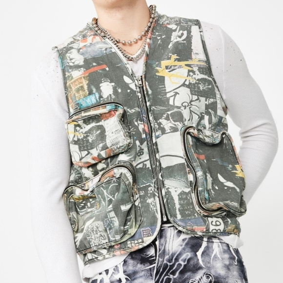 Jaded street graffiti utility vest - Picture 6 of 6